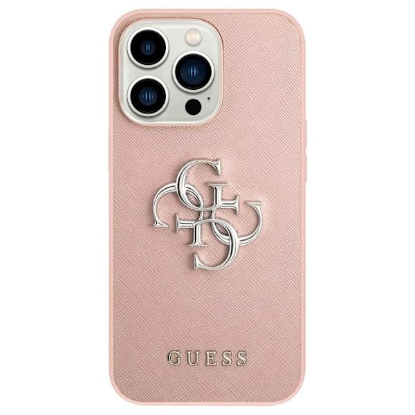 Coque iPhone 13 Pro Saffiano Iskunkestävä Guess Rose Rosa