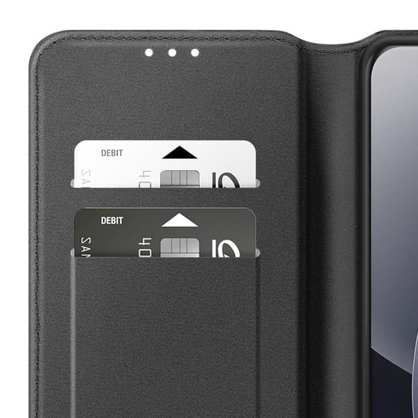 Folio-etui til Redmi Note 15 Pro Plus 5G med kortlomme og støttefunktion i sort Svart
