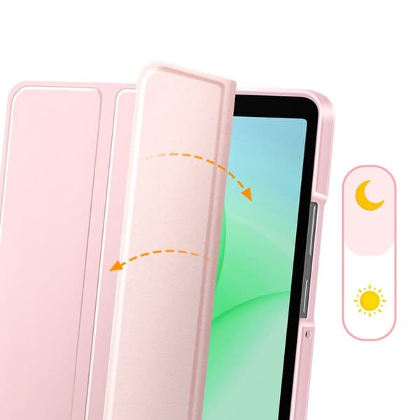 Klapskede til Galaxy Tab A11 Auto-Søvn med Støtte og Stylus Holder Tech Protect Rosa Ros