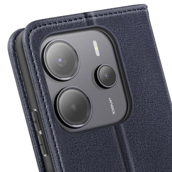 Smartphonefodral - Xiaomi - Redmi Note 14 4G - Plånbok - Videostativ - Mörkblå Blå