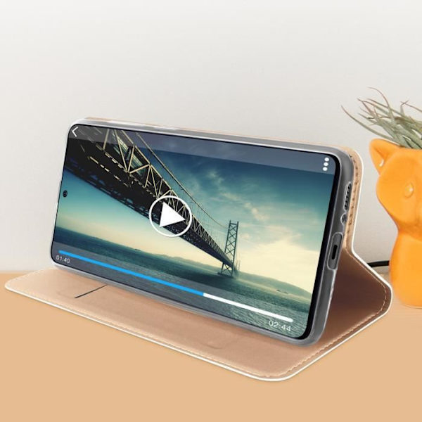 Housse - DUX DUCIS - Galaxy S10 Lite - Øko-læder - Videostøtte - Rose Gold Rose guld