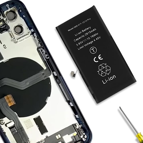 Battery Decode PCB -versio iPhone 12:lle ja 12 Prolle 2815 mAh musta