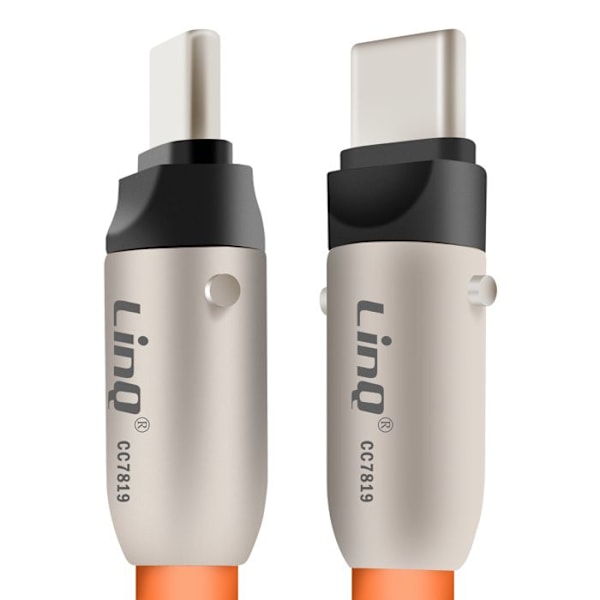 Cabel USB-C til USB-C Power Delivery 80W Kompakt 30cm LinQ Orange Orange