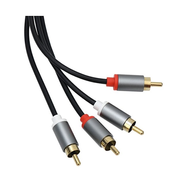 Audiojohto 2 RCA -> 2 RCA Kaksinkertainen suojakuori, kullattu liitin, 3m musta