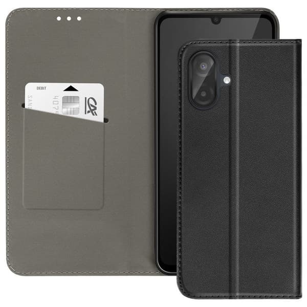 Etui med klap - AVIZAR - Galaxy A07 - Magnetisk - Kortholder - Ståfunktion Sort Svart