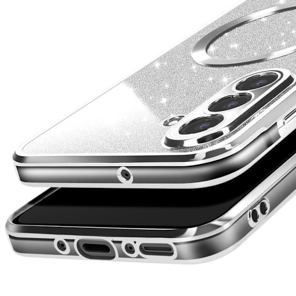 Coque MagSafe til Samsung Galaxy A26 Silikone Glitrende Sølv Grå
