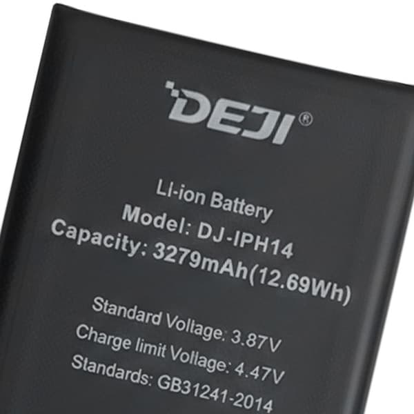 Batteri uden BMS 3279mAh til iPhone 14 Erstatning uden iOS-fejlmeddelelse Sort Svart