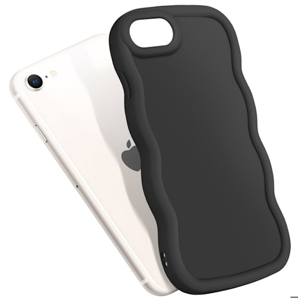iPhone 7, 8, SE 2020 ja SE 2022 Musta Iskunkestävä Silikoni Kuori Svart
