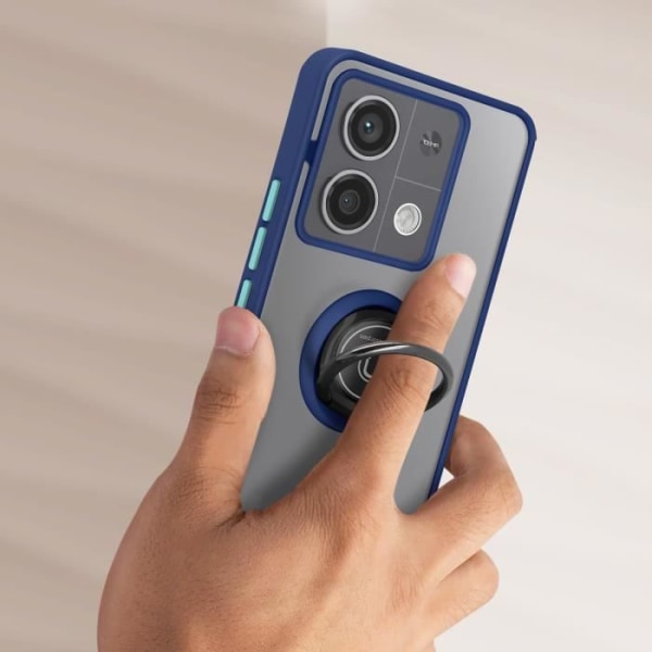 Taske til Redmi Note 13 Pro 5G - AVIZAR - Metal Ring Stand Funktion - Midnight Blue Blå