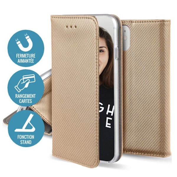 Folio Book Galaxy A32-4G etui med sideklap i guld Kulta