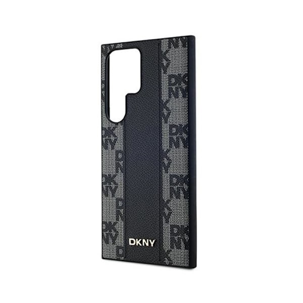 DKNY Rutigt läder Mono Pattern MagSafe - Fodral till Samsung Galaxy S24 Ultra (svart)