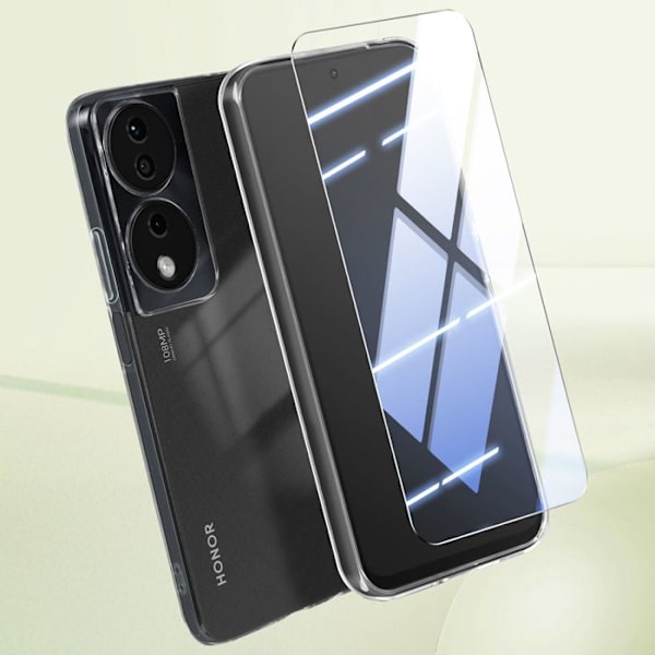 Suojapakkaus Honor 90 Smartille - MAYAXESS - Pehmeä kotelo ja 9H karkaistu lasi - Läpinäkyvä Transparent