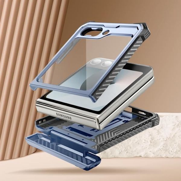 Carbon Case för Samsung Z Flip 6 Full Protection Stötsäker I-Blason Pale Green Blå