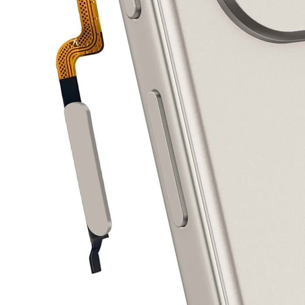 Erstatningsfingeraftrykslæser til Redmi 15 5G med forbindelseskabel i grå Grå