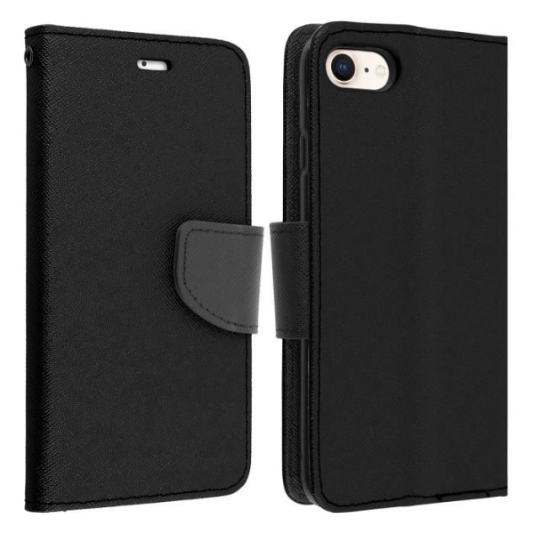 Hus iPhone 7 och 8 - AVIZAR - Fancy Style - Fullständig skydd - Videostöd - Svart Svart