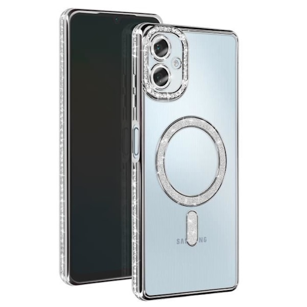 Coque Diamant pour Samsung Galaxy A06 MagSafe Contour Strass Argent Grå