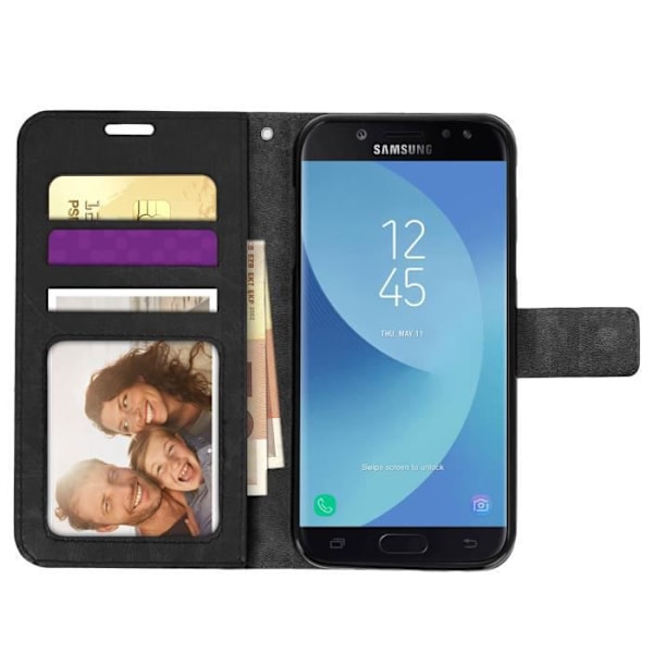 Hus - AVIZAR - Galaxy J3 2017 - Fodral Folio Plånbok - Svart - Videostöd Svart