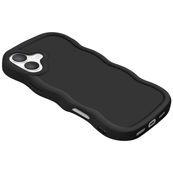 Silicone Stødabsorberende Cover til iPhone 16 Candy Serie Sort Svart