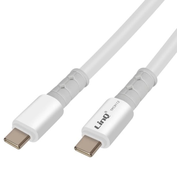 USB-C-kaapeli 60 W pikalataus MacBookille ja älypuhelimelle 1,2 m LinQ White