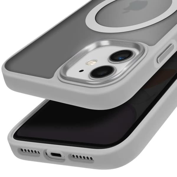 Coque MagSafe - iPhone 11 - Mat Gennemsigtig Bagside - Blød Kanten - Antitrace Grå