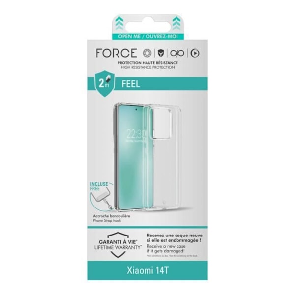 Suojakuori - FORCE CASE - Xiaomi Redmi 14T - Vahvistettu - Läpinäkyvä - Iskunkestävä Transparent