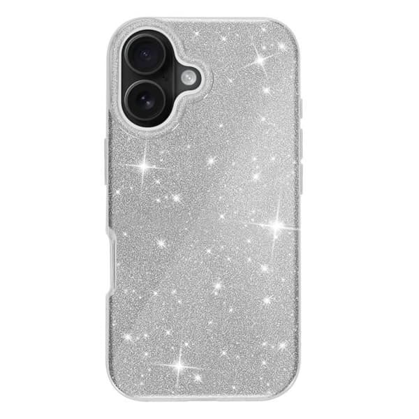 Glitteret Cover - iPhone 16 Plus - Stødabsorberende - Glamour Design - Glitrende Finish Grå