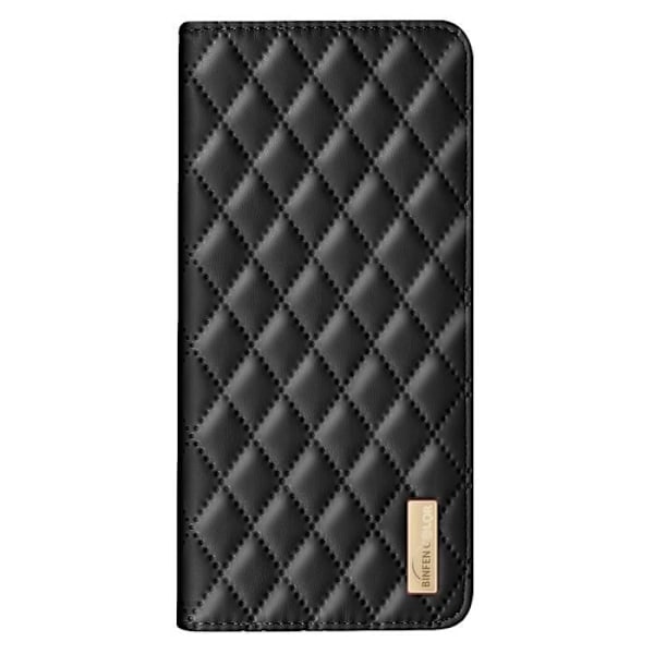 Taske til Xiaomi Poco F6 - AVIZAR - Quiltet stil - Kortholder - Sort Svart