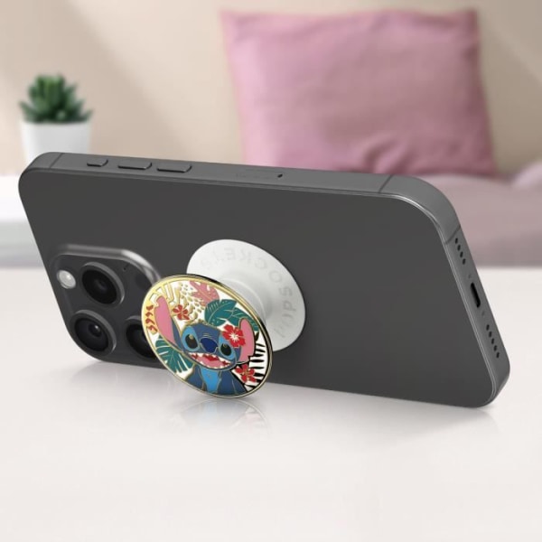 PopGrip Stitch Design för Smartphone, Ring och Universal Stand Popsockets Vita