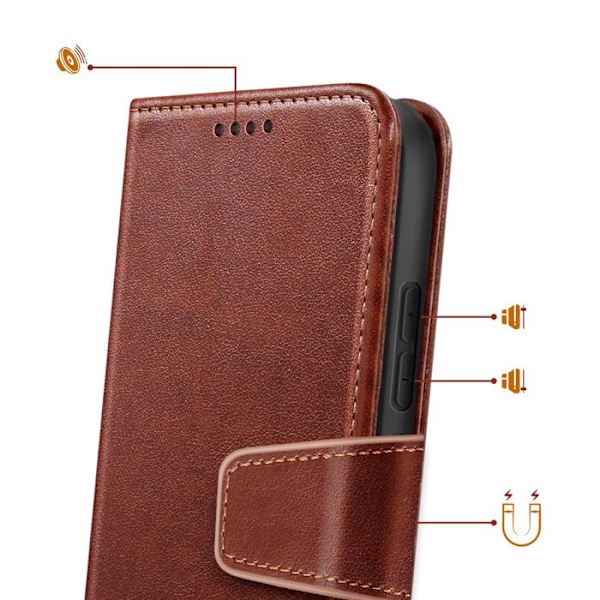 Plånboksfodral för Xiaomi 17 med Fällbar Stödfunktion Brun brun