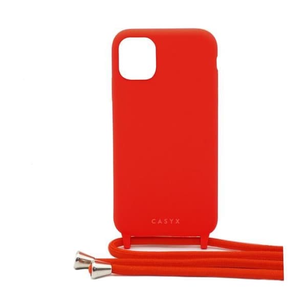 Siliconfodral för Apple iPhone 12 / 12 Pro med justerbar snodd CASYX Röd Röd