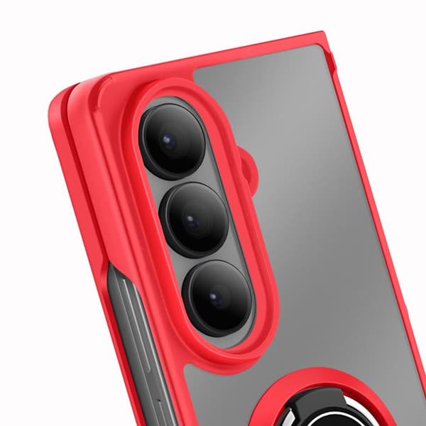 Coque för Samsung Galaxy Z Fold 7 Fällbar med Röd Magnetring Röd