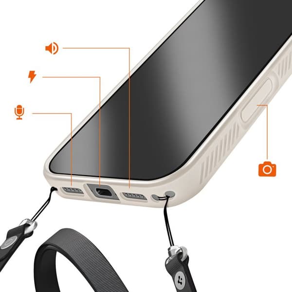 Cover til iPhone 17 Pro - SPIGEN - Liquid Air - Lys grå - Geometrisk mønster - Blødt silikone Grå