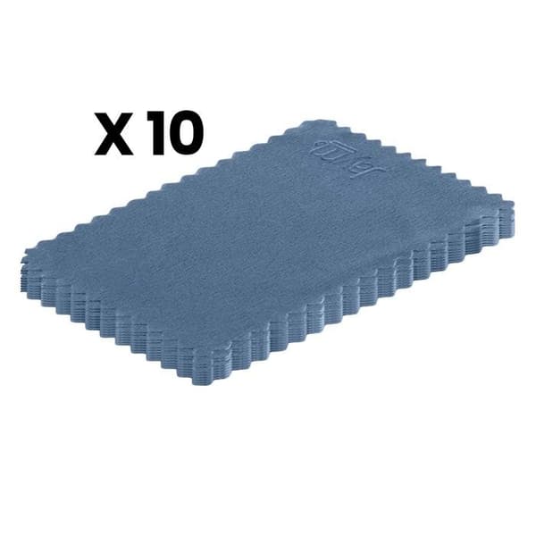 Pack med 10 microfiberdukar 10x10cm ultra mjuka H4 blå
