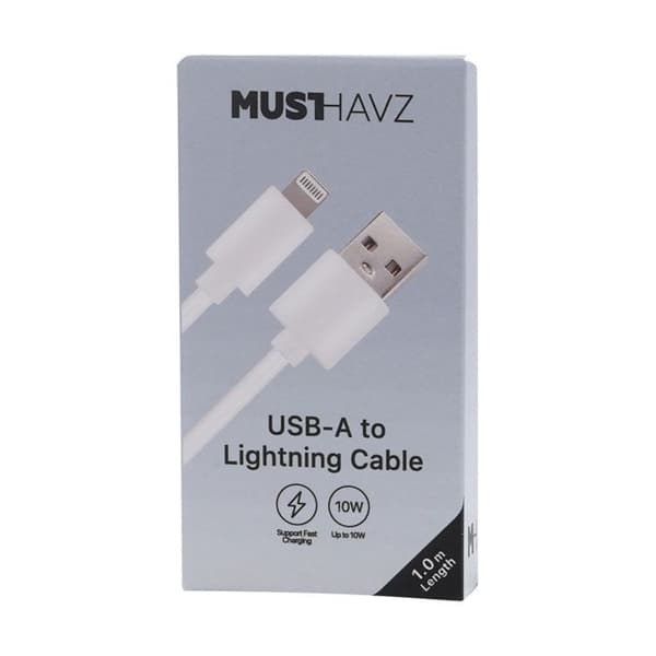 Lightning-kaapeli USB - 1m - 10W lataus - Nopea synkronointi - Valkoinen