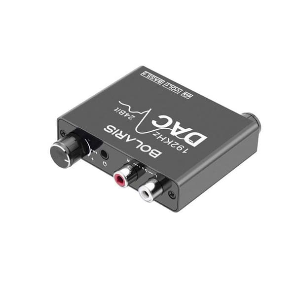 Audio DAC Converter - AVIZAR - Black Model - 192 kHz - RCA - 3.5 mm Jack