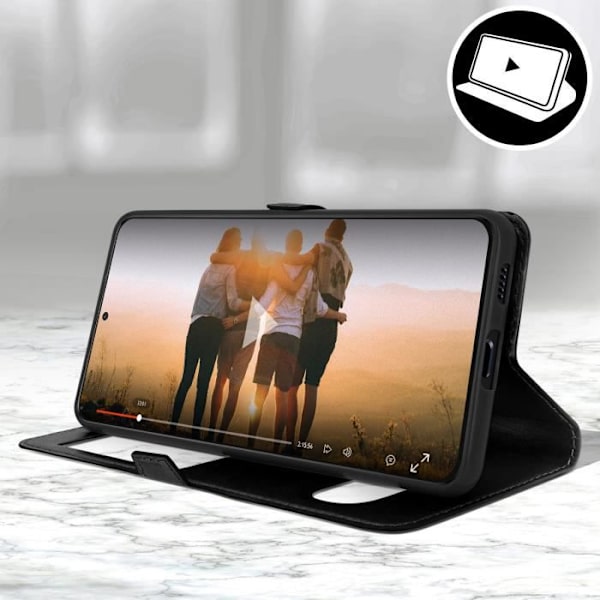 Fodral - Samsung - Galaxy S21 Ultra - Silikon - Mjuk - Dubbel Fönster Svart