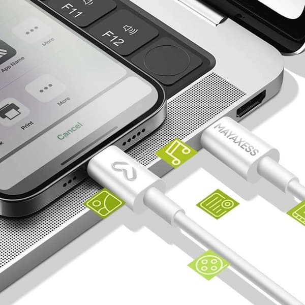 20W Nätadapter - MAYAXESS - iPhone 17 - USB-C-kabel 1m - Snabbladdning - Vit Vit