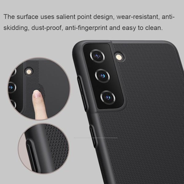 Beskyttelsesetui - Nillkin - Galaxy S21 - Super Frosted Shield - Sort - IP68 svart
