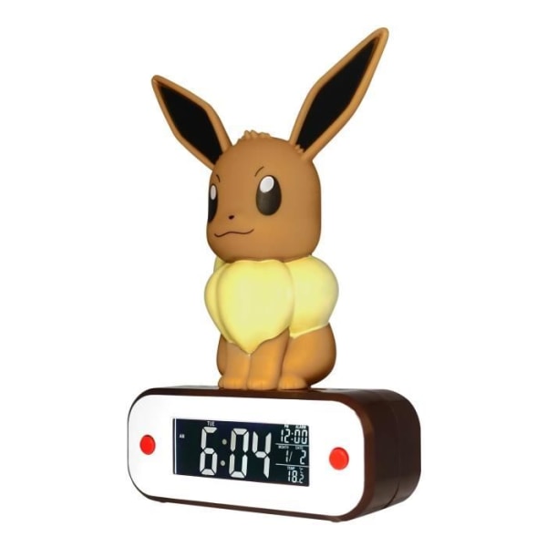 POKEMON herätyskelloradio Eevee LED-lamppu Gul