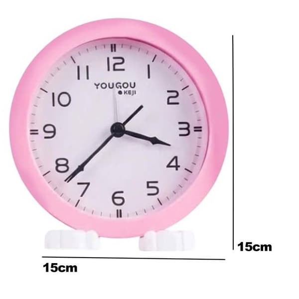 Liten Analog Väckarklocka med Ställning i Minimalistisk Rosa Design Ros
