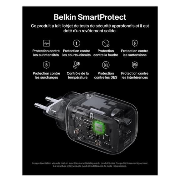 "USB-C 100W max PD-PPS vægoplader: 2 USB-C 100W, 1 USB-A 22.5W - hvid - Belkin"