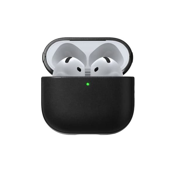 Læderetui - NOMAD - AirPods 4 - Sort - Horween - Præcis Beskyttelse Svart