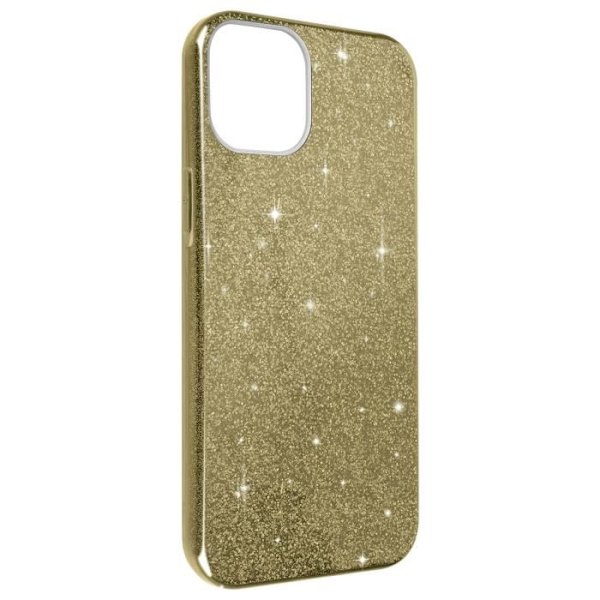 iPhone 14 Plus Glitter Aftageligt halvstivt silikonetui Guld - AVIZAR - Gul - Blandet Guld