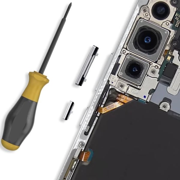 Virta- ja äänenvoimakkuuspainike Samsung Galaxy S22:lle ja S22 Plus:lle - AVIZAR - Valkoinen - Laadukas varaosa Vit