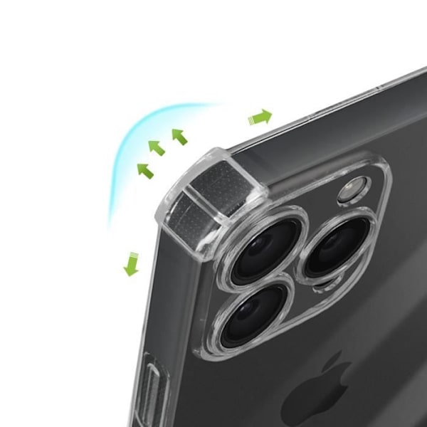Fodral till iPhone 13 Pro Max Stötsäkert Flexibelt förstärkta hörn Transparent