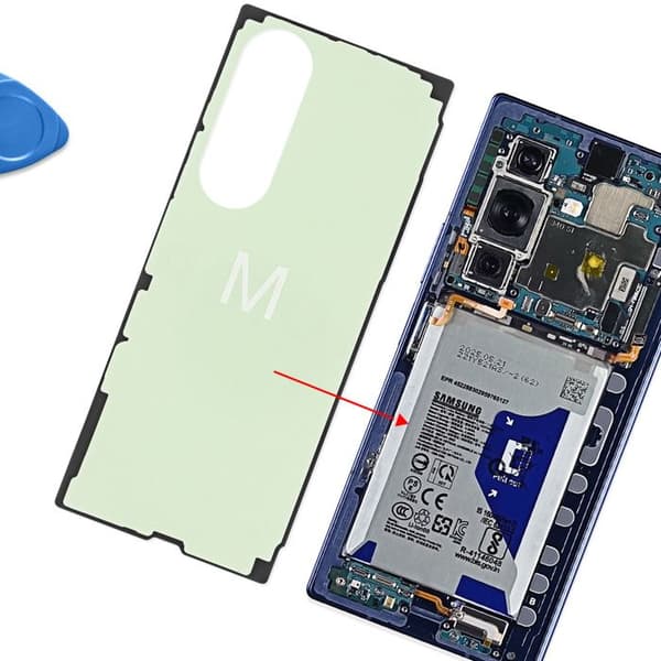 Original bageste glas klæbemiddel til Galaxy Z Fold 7 servicepakke Samsung grøn Grön