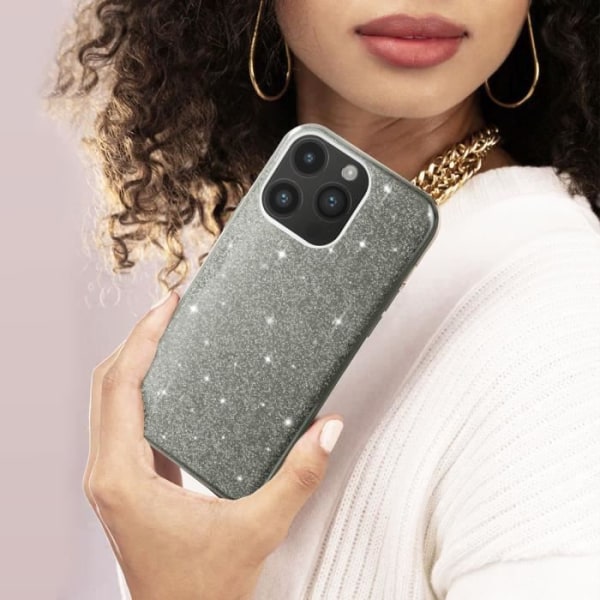 iPhone 14 Pro Max Case Glitter Irrotettava Silikoni Puolijäykkä Hopea