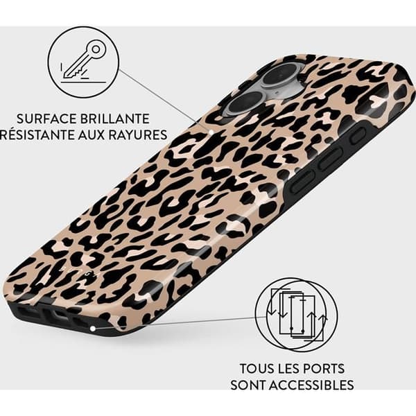 Coque - Burga - iPhone 16 - Motif Pure Instinct - Optimal beskyttelse - Elegant Svart
