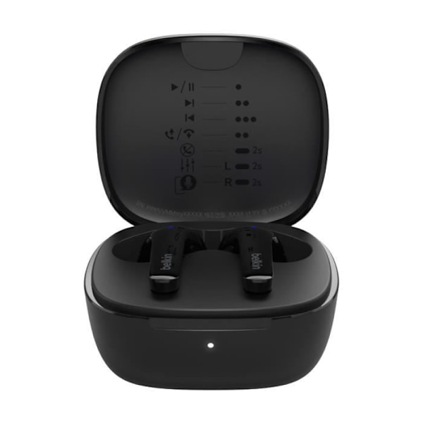 Belkin Trådlösa Hörlurar Bluetooth 5.2 Dubbel Mikrofon Brusreducering Svart Svart