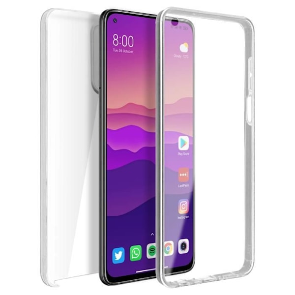 Skyddsskal - AVIZAR - Xiaomi Mi 10T / 10T Pro - Hårda och mjuka - Transparent - Vit Vit